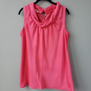 TALBOTS Coral/Pink Twisted Neck Tank Top